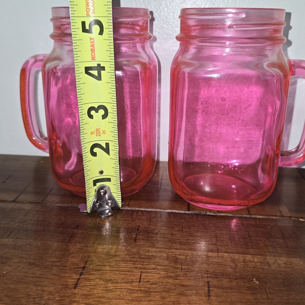 Set of Two Pink Mason Jar Mugs - Picture 2 of 3
